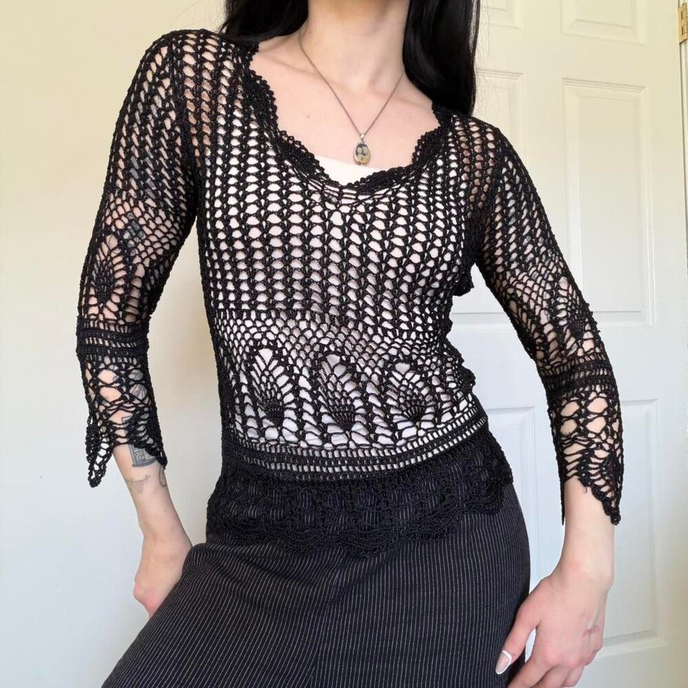 Bette Paige Vintage Black Crochet